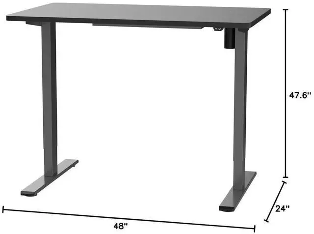 Alt view image 3 of 7 - EN1 One-Piece Electric Standing Desk 48 x 24 Inches Seamless Seamless Desktop Height Adjustable Desk Stand Up Desks for Home Office (Silver Frame + Black Top, 2 Packages)
