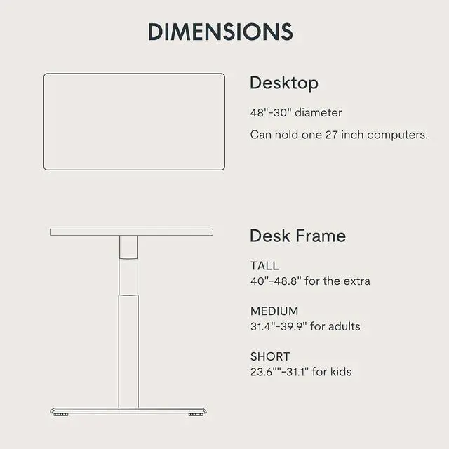 Alt view image 7 of 7 - E6 Pro Dual Motor Electric Standing Desk, Organic Modern Oval Leg Design, 3-Stage Height Adjustable Sit Stand Desk with Heavy Duty 330lbs, 48" x 30" Maple Desktop, White Frame