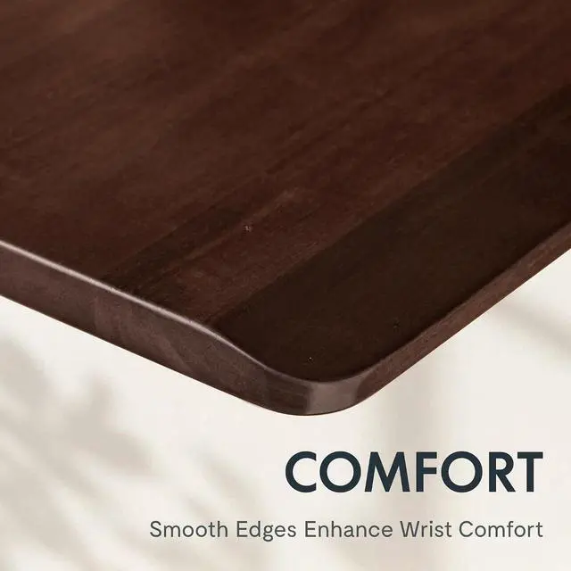 Alt view image 7 of 7 - WoodiX 63 x 30 Inch Solid Wood Standing Desk, Premium Mid-Century Modern Executive Desk, Dual Motor Sit-Stand Workstation with Cable Management, 220 LBS, Walnut