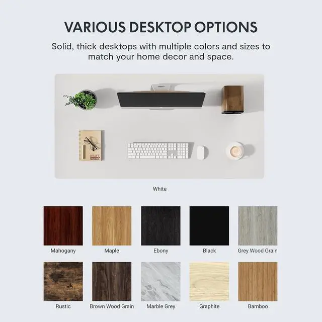 Alt view image 6 of 7 - Whole Piece 60"x24" Desktop 1" Thickness Height Adjustable Desk Rectangular Tabletop White Wood Grain Board (60 White Wood Grain)