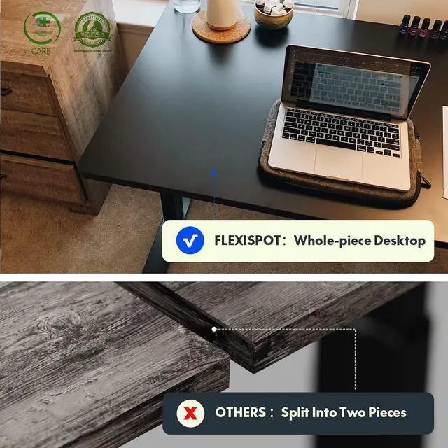 Alt view image 4 of 7 - EN1 One-Piece Standing Desk 48 x 24 Inches Electric Stand Up Desk for Home Office (Black Frame + 48" Black Top)