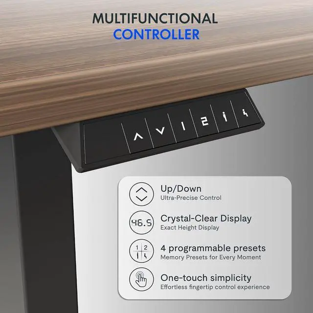 Alt view image 6 of 7 - 63" x 32" Office Standing Desk, Height Adjustable Sit-Stand Desk, Quiet & Stable, with Cable Management & Cup Holder, for Commercial Use, Black Walnut Top (2 Packages)