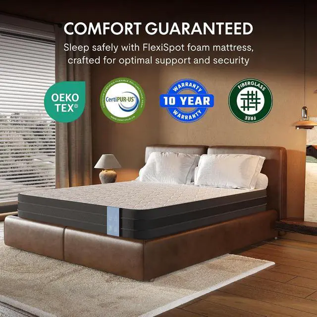Alt view image 7 of 7 - BF21Q Queen Size Adjustable Bed Frame with 12 Inch Gel Memory Foam Mattress, Viscose from Bamboo, Medium Firm, Easy Assemble, Certi-PUR & Oeko-TEX Certified.