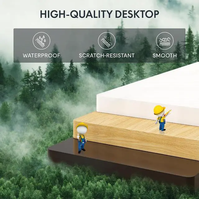 Alt view image 4 of 7 - 63x24 Inch Electric Height Adjustable Standing Desk for Home & Office, Splice Board Desk for Computer Workstation, Study, or Creative Setup, White