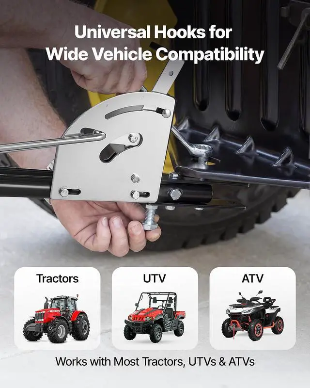 Alt view image 4 of 7 - Tow Behind Lawn Spreader with Aeration Spikes, 32 in Spreading Width, Broadcast Spreader with Universal Hitch, Garden Seeder & Soil Aerator with 100lbs Capacity & 10 in Tires for ATVs UTVs
