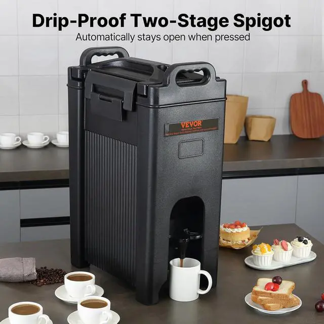Alt view image 5 of 7 - Insulated Beverage Dispenser, 5 Gallon, Food-grade LDPE Hot and Cold Beverage Server, Thermal Drink Dispenser Cooler with 0.9 in PU Layer Two-Stage Faucet Handle, for Restaurant Drink Shop