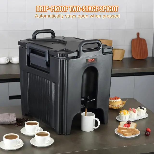 Alt view image 5 of 7 - Insulated Beverage Dispenser, 10 Gallon, Food-grade LL9450UP Hot and Cold Beverage Server, Thermal Drink Dispenser Cooler with 1.18 in PU Layer Two-Stage Faucet Handle, for Restaurant Drink Shop
