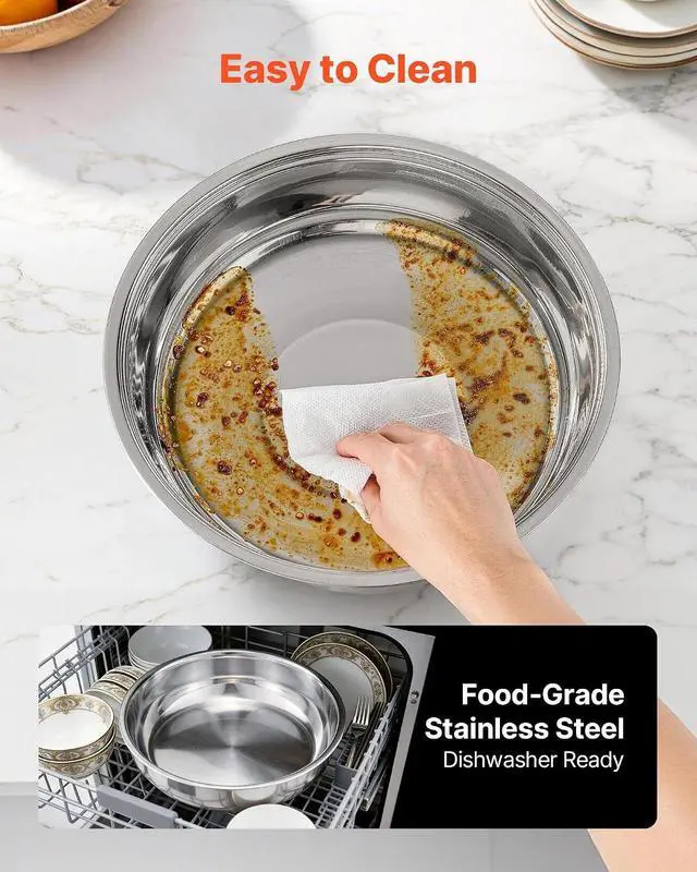Alt view image 6 of 7 - Chafing Dish Buffet Set, 5 Qt 4 Pack, Stainless Steel Chafer with 4 Full Size Pans, Round Catering Warmer Server with Lid Water Pan Folding Stand Clip, for Weddings Parties Banquets, Gold