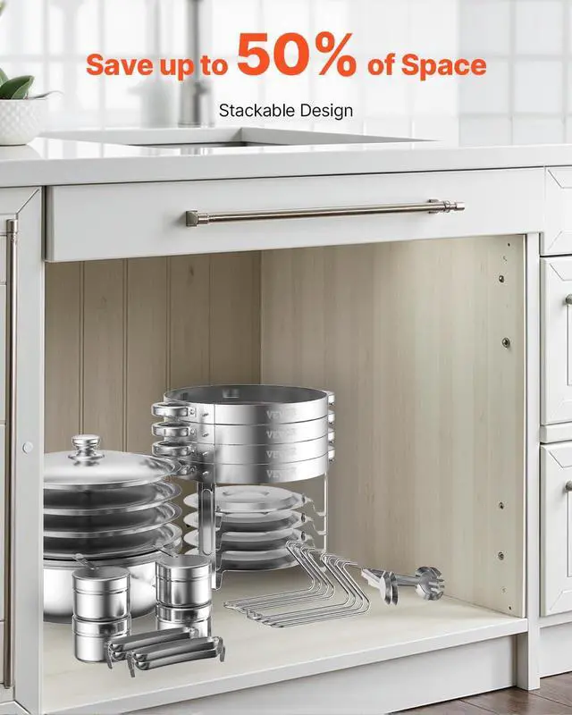 Alt view image 7 of 7 - Chafing Dish Buffet Set, 5 Qt 4 Pack, Stainless Steel Chafer with 4 Full Size Pans, Round Catering Warmer Server with Lid Water Pan Folding Stand Clip, for Weddings Parties Banquets, Silver