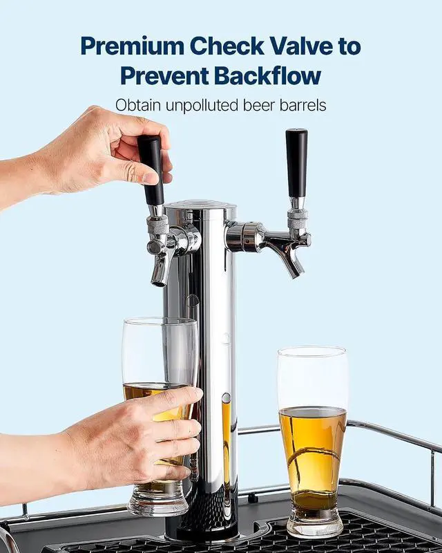 Alt view image 6 of 7 - CO2 Regulator, Dual-Gauge Dual-Valve Beer Keg Regulator, 060 PSI Adjustable Pressure, Heavy-Duty CO2 Tank Gas Regulator with 2 Check Valves, for Draft Beer Homebrewing, Fits CGA320 Interface