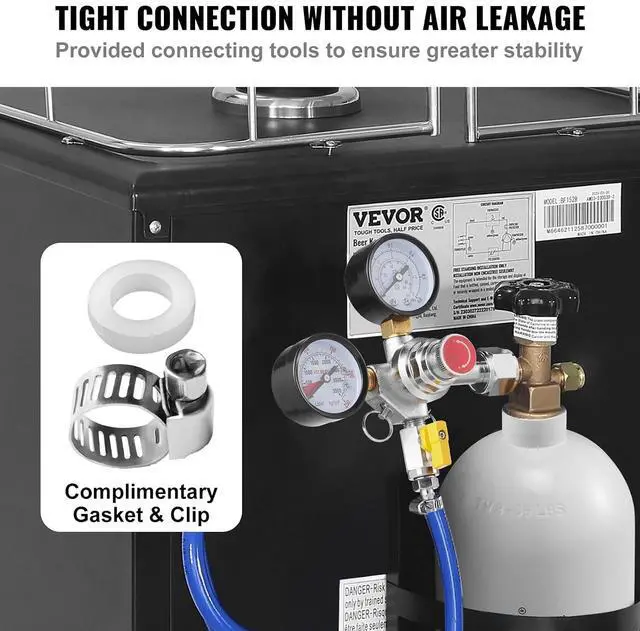 Alt view image 4 of 7 - Double Gauge Regulator, CO2 Regulator Gauge with 0-60PSI, Heavy Duty CO2 Gauge Gas System, Draft Beer Regulator with Check Valve, Adjustable Pressure Regulator for Draft Beer Homebrew, CGA320