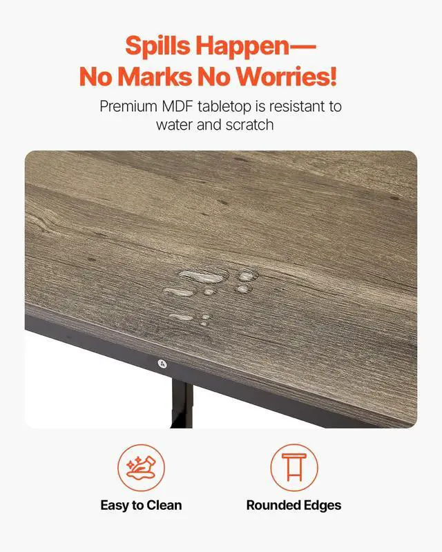 Alt view image 5 of 7 - Bar Table, Sturdy Metal Frame High Top Pub Table, Small Kitchen Dining, Cocktail Coffee Counter Bar Height Desk, Easy to Assemble, 24x24x36 in, for Living Room Party, Rustic Brown and Black