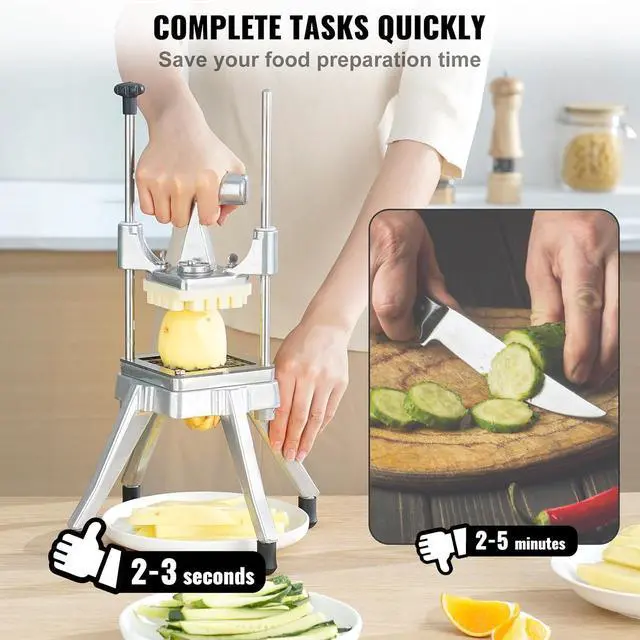 Alt view image 3 of 7 - Commercial Vegetable Fruit Chopper 1/4" Blade Heavy Duty Professional Food Dicer Kattex French Fry Cutter Onion Slicer Stainless Steel for Tomato Peppers Potato Mushroom