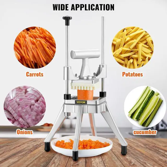 Alt view image 7 of 7 - Commercial Vegetable Fruit Chopper 3/8 Blade Heavy Duty Professional Food Dicer Kattex French Fry Cutter Onion Slicer Stainless Steel for Peppers Potato Mushroom, Sliver