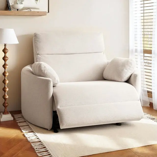 Main image of Mochi Pro 54" Zero Wall Power Recliner for Big and Tall, Oversized Electric Recliner Chair with Anti-Pinch Design, USB & Type-C Ports, Wide Sofa for Living Room Bedroom, Chenille Beige