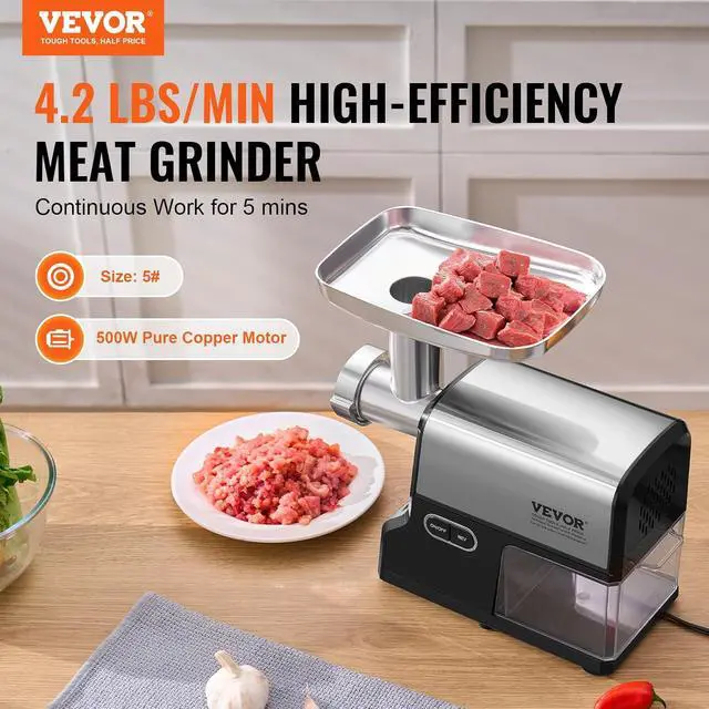 Alt view image 2 of 7 - Meat Grinder, 4.2 Lbs/Min Capacity Electric Meat Grinders with Blade, Grinding Plate, Sausage Maker, Kubbe Kit, Stainless Steel Meat Mincer for Home Kitchen