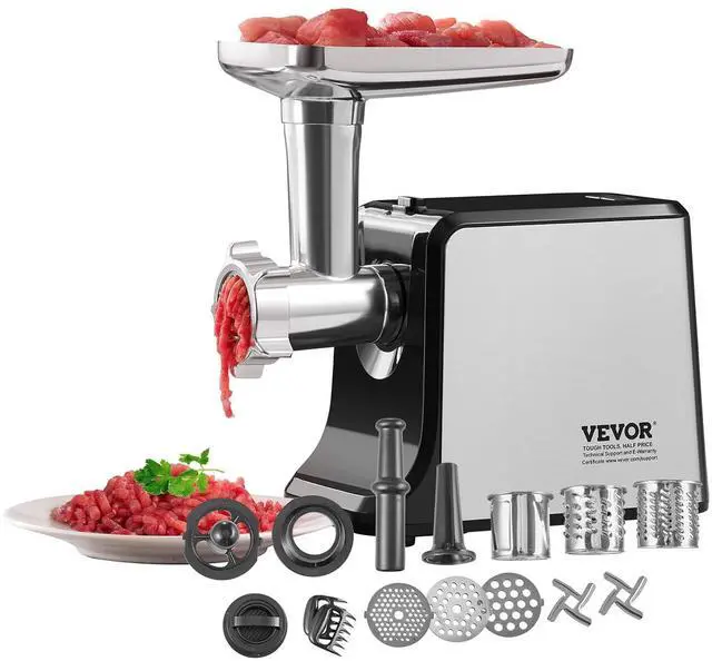 Main image of Meat Grinder, 3 Lbs/Min Capacity Electric Meat Grinders with Blade, Grinding Plate, Sausage Maker, Kubbe Kit, Burger Press, Chopper Attachment, Stainless Steel Meat Mincer for Home Kitchen