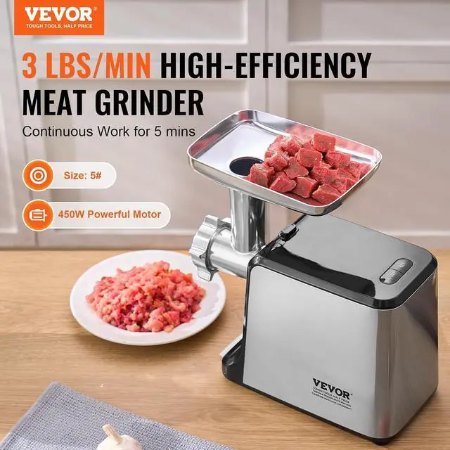 Alt view image 2 of 7 - Meat Grinder, 3 Lbs/Min Capacity Electric Meat Grinders with Blade, Grinding Plate, Sausage Maker, Kubbe Kit, Burger Press, Chopper Attachment, Stainless Steel Meat Mincer for Home Kitchen
