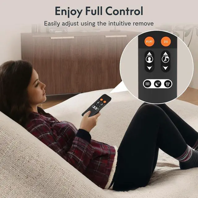 Alt view image 6 of 7 - S3K-Lite King Size Adjustable Bed Frame Base, Zero Clearance, Independent Head & Foot Incline, Zero Gravity, Wireless Remote, 12 Legs, Easy Assemble, 5-Year Warranty, 750 lbs.