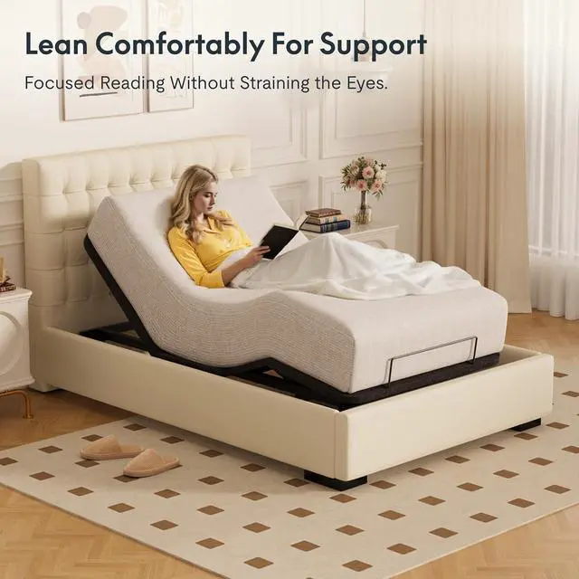 Alt view image 7 of 7 - Twin XL Adjustable Bed Frame BaseZero Gravity & Soothing Massage,Memory Positions,Whisper-Quiet Motor,Quick Assembly,Adjustable Legs,Under-Bed Light & Wireless Remote,750 lbs