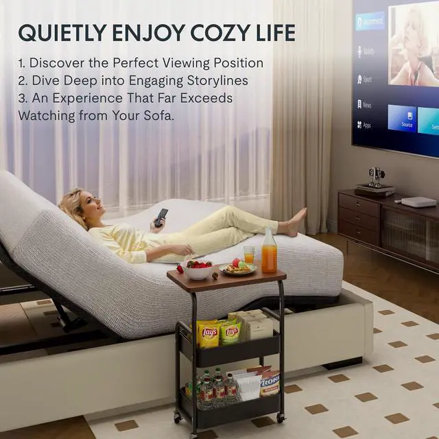 Alt view image 6 of 7 - Adjustable Bed Frame Bases Queen, Massage, Zero Gravity, Memory Postions, Quick Assembly, Whisper Quiet Durable Motor, Adjustable Leg, Underbed Light, Wireless Remote, 750Ibs.