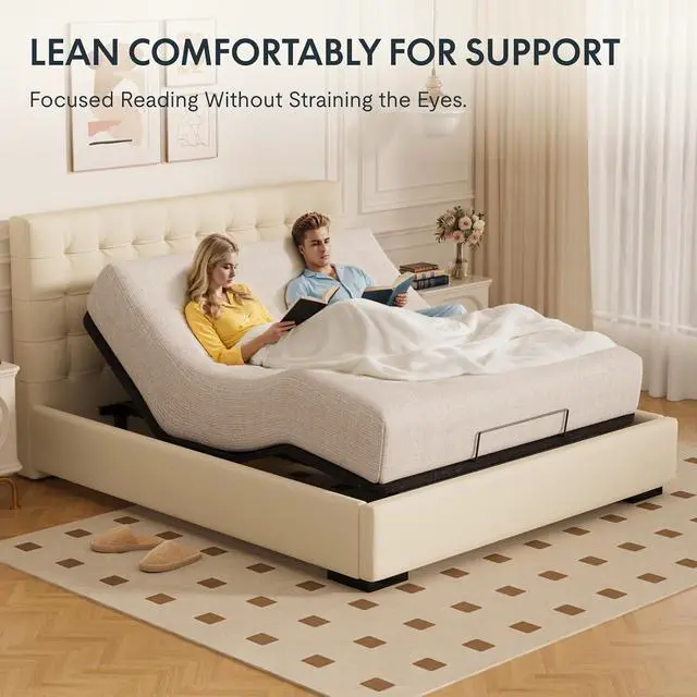 Alt view image 7 of 7 - Adjustable Bed Frame Bases Queen, Massage, Zero Gravity, Memory Postions, Quick Assembly, Whisper Quiet Durable Motor, Adjustable Leg, Underbed Light, Wireless Remote, 750Ibs.