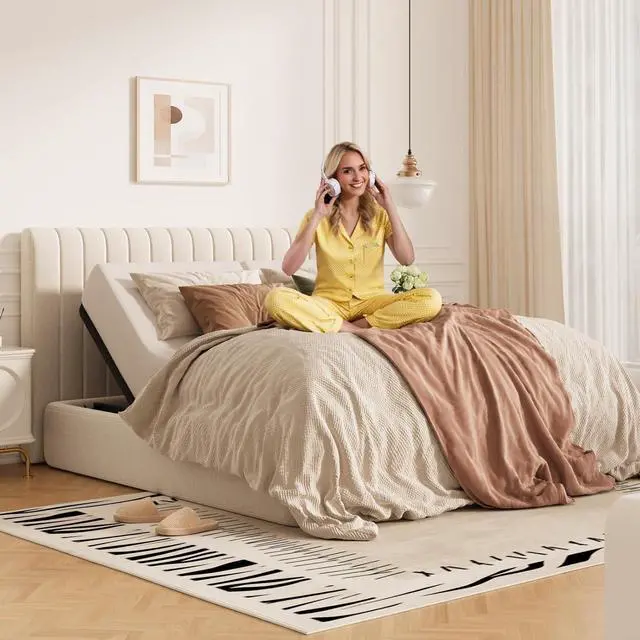 Main image of Split King Adjustable Bed Frame BaseZero Gravity & Soothing Massage,Memory Positions,Whisper-Quiet Motor,Quick Assembly,Adjustable Legs,Under-Bed Light & Wireless Remote,750 lbs