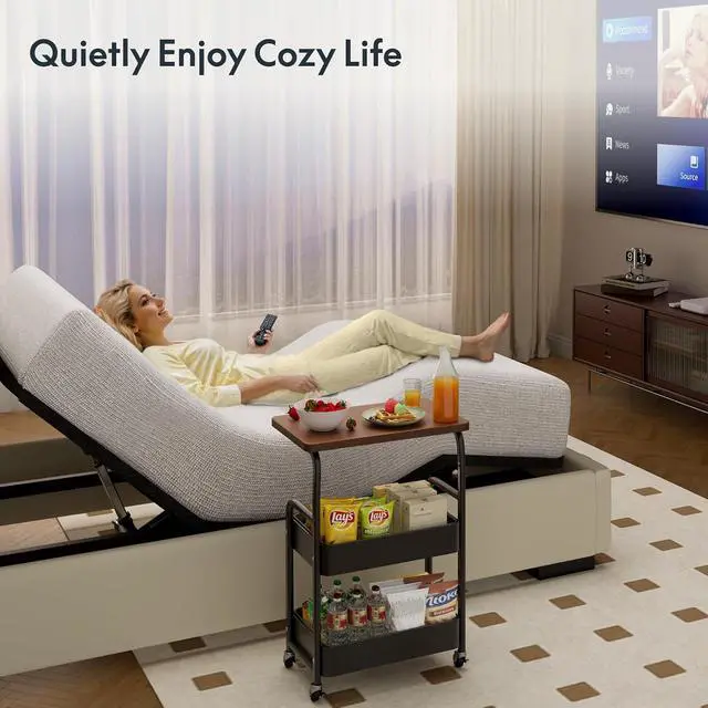 Alt view image 6 of 7 - Split King Adjustable Bed Frame BaseZero Gravity & Soothing Massage,Memory Positions,Whisper-Quiet Motor,Quick Assembly,Adjustable Legs,Under-Bed Light & Wireless Remote,750 lbs