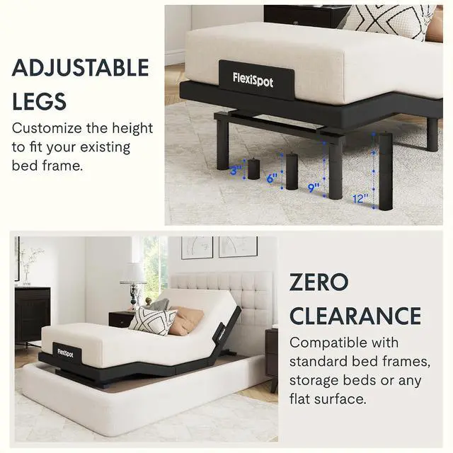 Alt view image 5 of 6 - Adjustable Bed Frame Base Twin XL, Massage, Zero Clearance, Quick Assembly, Under-Bed Lights,Whisper Quiet Durable Motor, Zero Gravity, Mattress Holder, Anti-Snore, Wireless Remote.