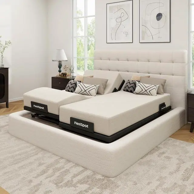 Main image of Adjustable Bed Frame Base Split King,Massage, Zero Clearance, Synchronized Adjustment,Whisper Quiet Durable Motor,Zero Gravity,Mattress Holders.