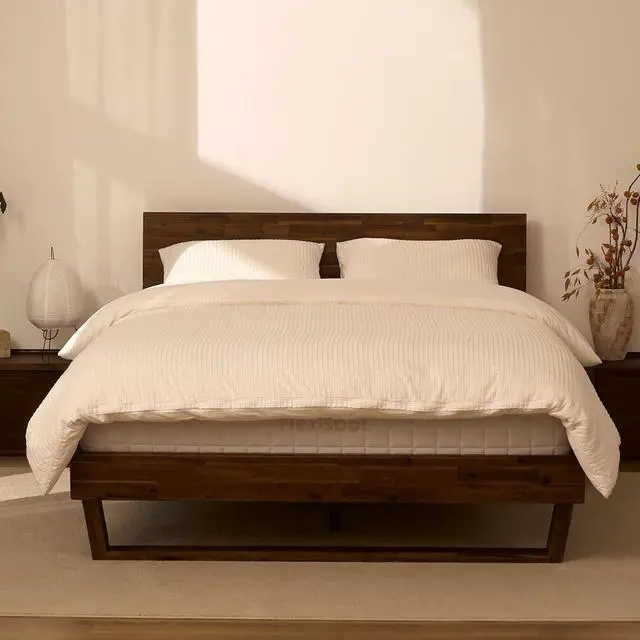 Main image of Hako G3 Queen Solid Acacia Wood Platform Bed Frame with Storage Headboard, Tool-Free Fast Assembly,1500 lbs,Premium Sherwin-Williams Finish, SGS Certified, 10-Year WarrantyWalnut Brown