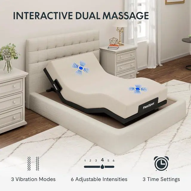 Alt view image 6 of 7 - Adjustable Bed Frame Base Twin XL + 10" Cooling Gel Memory Foam Mattress, Massage, Head and Foot Incline, Zero Gravity, Zero Clearance, Under-Bed Lights, Anti-Snore, Wireless Remote