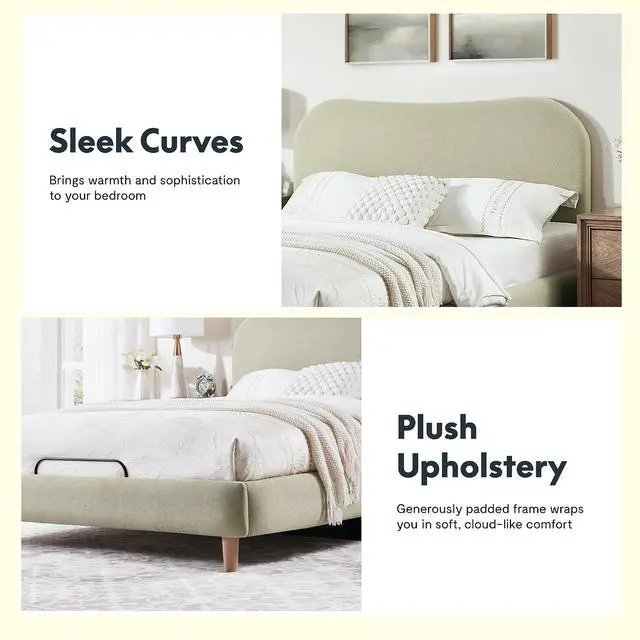 Alt view image 6 of 7 - Queen Adjustable Bed, Complete with Linen Upholstered Bed Frame, Quiet Powerful DC Motor, Easy Assembly Ideal for Relaxation, Reading, and Pressure Relief