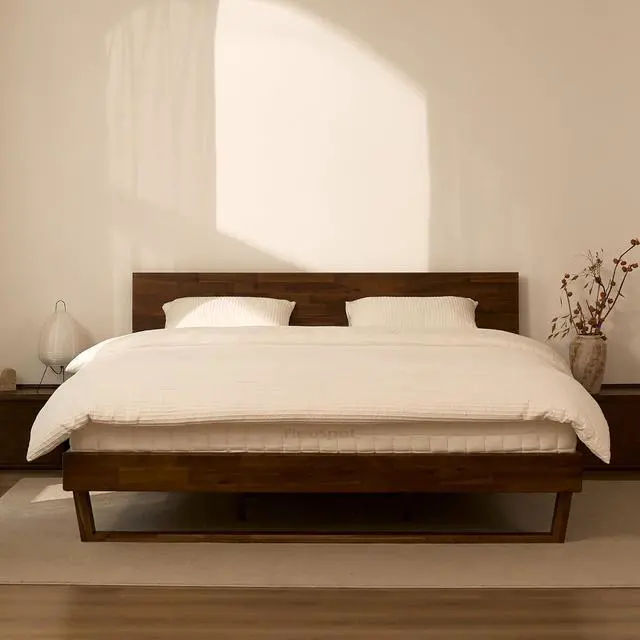 Main image of Hako G3 King Solid Acacia Wood Platform Bed Frame with Storage Headboard, Tool-Free Fast Assembly,1500 lbs,Premium Sherwin-Williams Finish, SGS Certified, 10-Year WarrantyWalnut Brown
