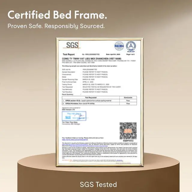 Alt view image 7 of 7 - Hako G3 King Solid Acacia Wood Platform Bed Frame with Storage Headboard, Tool-Free Fast Assembly,1500 lbs,Premium Sherwin-Williams Finish, SGS Certified, 10-Year WarrantyWalnut Brown