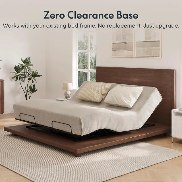 Alt view image 5 of 7 - King Size Adjustable Bed Frame Base with Bio Anti-Pinch Technology, Zero Clearance, Independent Head & Foot Incline, Zero Gravity, Wireless Remote, Easy Assemble, 5-Year Warranty, 750 lbs.