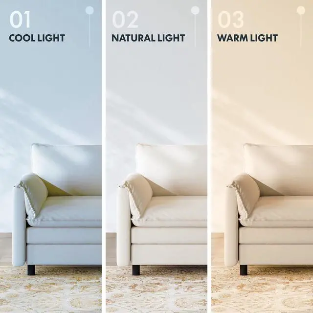 Alt view image 7 of 7 - SF6 L-Shaped Cloud Sectional Couch with Storage Ottoman, 3-Seater Modular Sectional Sofa, 100.4" Wide Comfy Upholstered Sofa Couch for Living Room Apartment, Chenille White