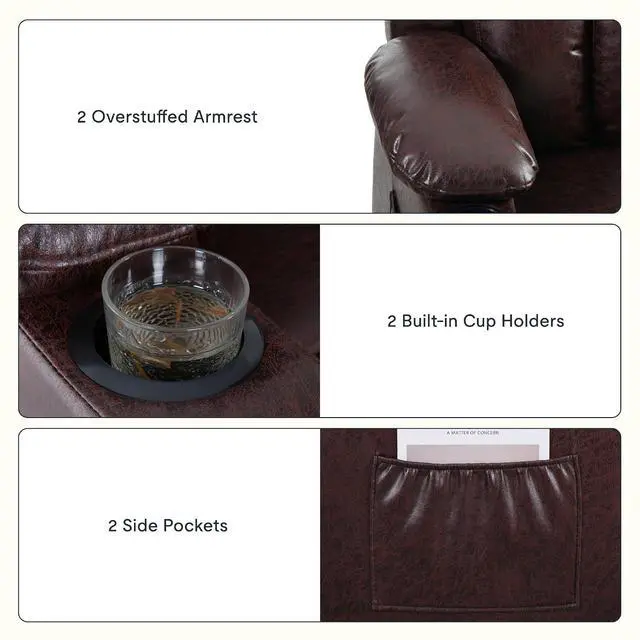 Alt view image 7 of 7 - XL31-XL Oversized Power Lift Recliner for Elderly, 400 Lbs Heavy Duty Lay Flat Lift Chair with Extra Wide 27" Seat, Massage & Heat, Dual Motor Electric Recliner for Living Room, Dark-Brown