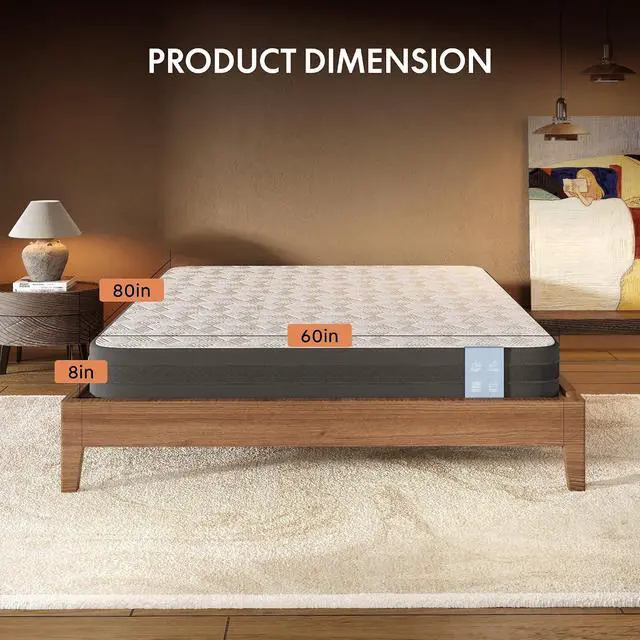 Alt view image 3 of 7 - BF21Q Queen Size Adjustable Bed Frame with 8 Inch Gel Memory Foam Mattress, Viscose from Bamboo, Medium Firm, Easy Assemble, Certi-PUR & Oeko-TEX Certified.