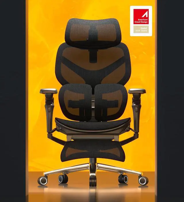 Alt view image 3 of 7 - Sentinel-Pro Ergonomic Gaming Chair with 5-Year Warranty Dual-Wing Adaptive Lumbar 7D Armrests 145° 4-Position Recline Height-Adjustable Backrest Premium Computer Desk Chair for Home, Office