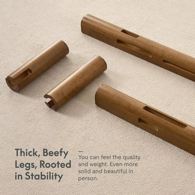 Alt view image 7 of 7 - Hako G2 Japanese Joinery Bed Frame King, Solid Rubberwood King Bed with Storage Headboard, IAS&SGS Certified, Japandi Minimalist, No Tools Assembly, 1500lb Capacity, 10-Year Warranty