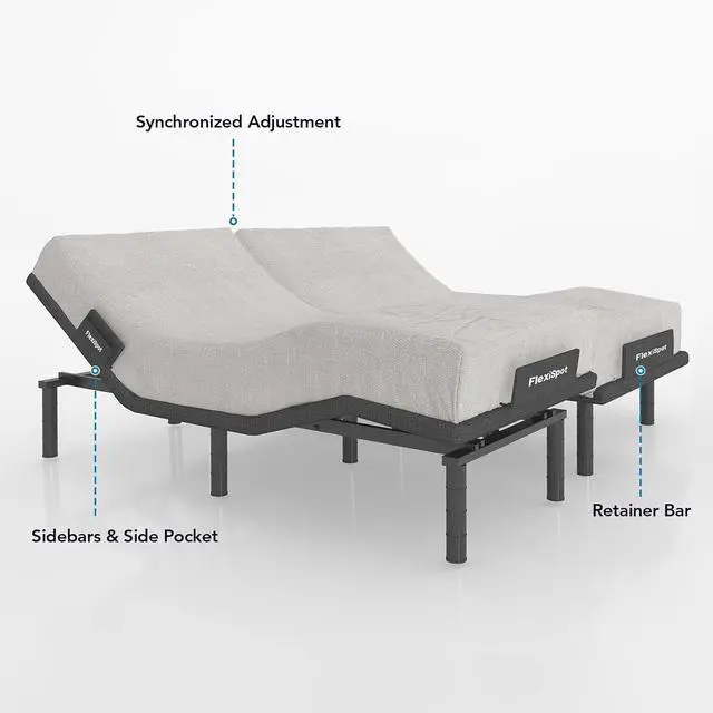 Alt view image 6 of 6 - S6 Adjustable Bed Frame Base Split King, Quick Assembly, Massage, Zero Clearance, Whisper Quiet Durable Motor, Zero Gravity, Mattress Holder, Anti-Snore, Wireless.