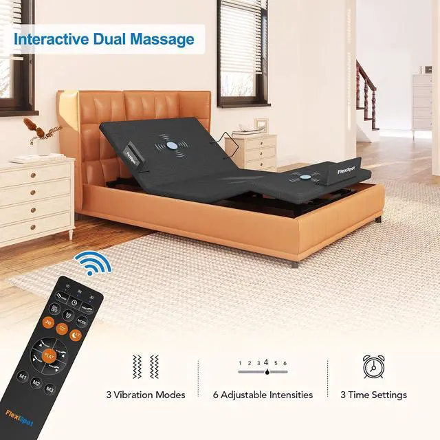 Alt view image 7 of 7 - S6 Adjustable Bed Frame Base Twin XL+12-inch Cooling Gel Memory Foam Mattress, Quick Assembly, Massage, Zero Clearance, Whisper Quiet Durable Motor, Zero Gravity, Mattress Holder, Anti-Snore