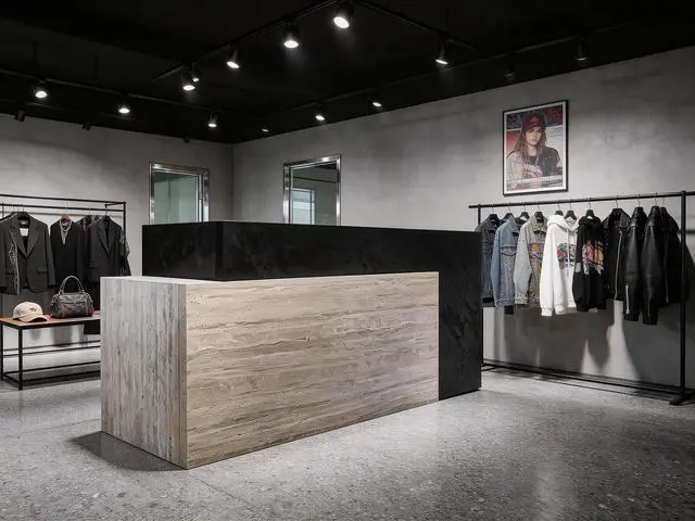 Alt view image 7 of 7 - Long Reception Desk Modern Commercial Front Counter with Scratch-Resistant Laminate, Black and White Finish for Offices, Hotels, Medical Spas, and Retail Stores (Right, 87 in)