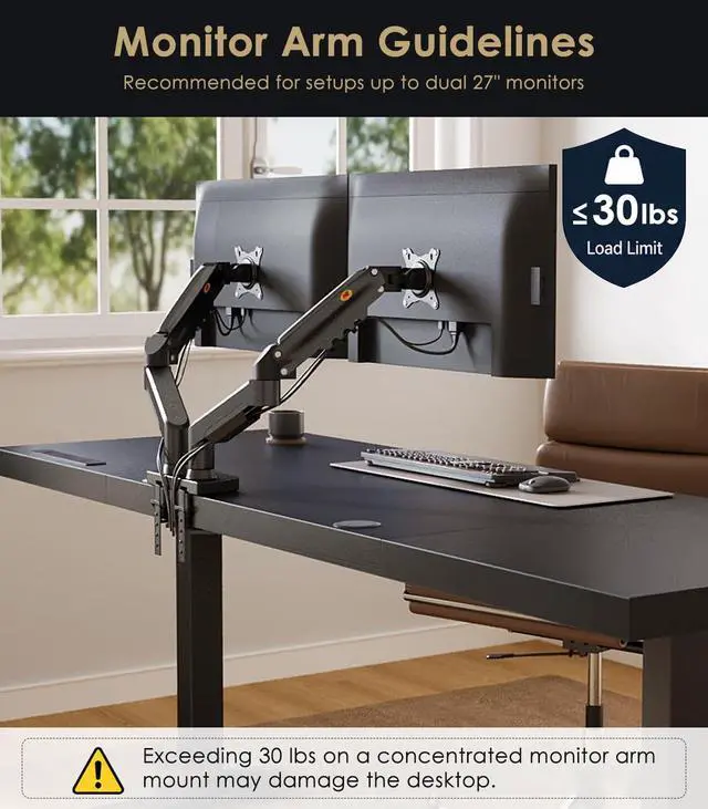 Alt view image 6 of 7 - 71 Inch Executive Electric Standing Desk, Height Adjustable Desk with Power Outlet & 1.38" Thick 3-Piece Desktop, Sit Stand Computer Desk for Home, Office, Conference Room, Black