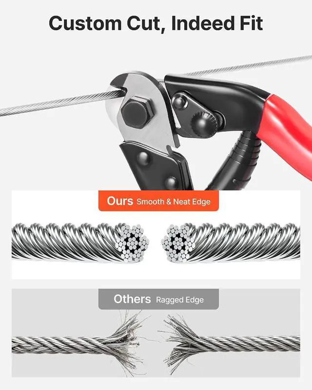 Alt view image 6 of 7 - 1/8 Inch Wire Rope Kit, 100 ft Length, 304 Stainless Steel Wire Cable with Cutter, 1600 lbs Breaking Strength, 7 x 7 Strands Construction, Steel Cable for Deck Railing System, Garden Trellis