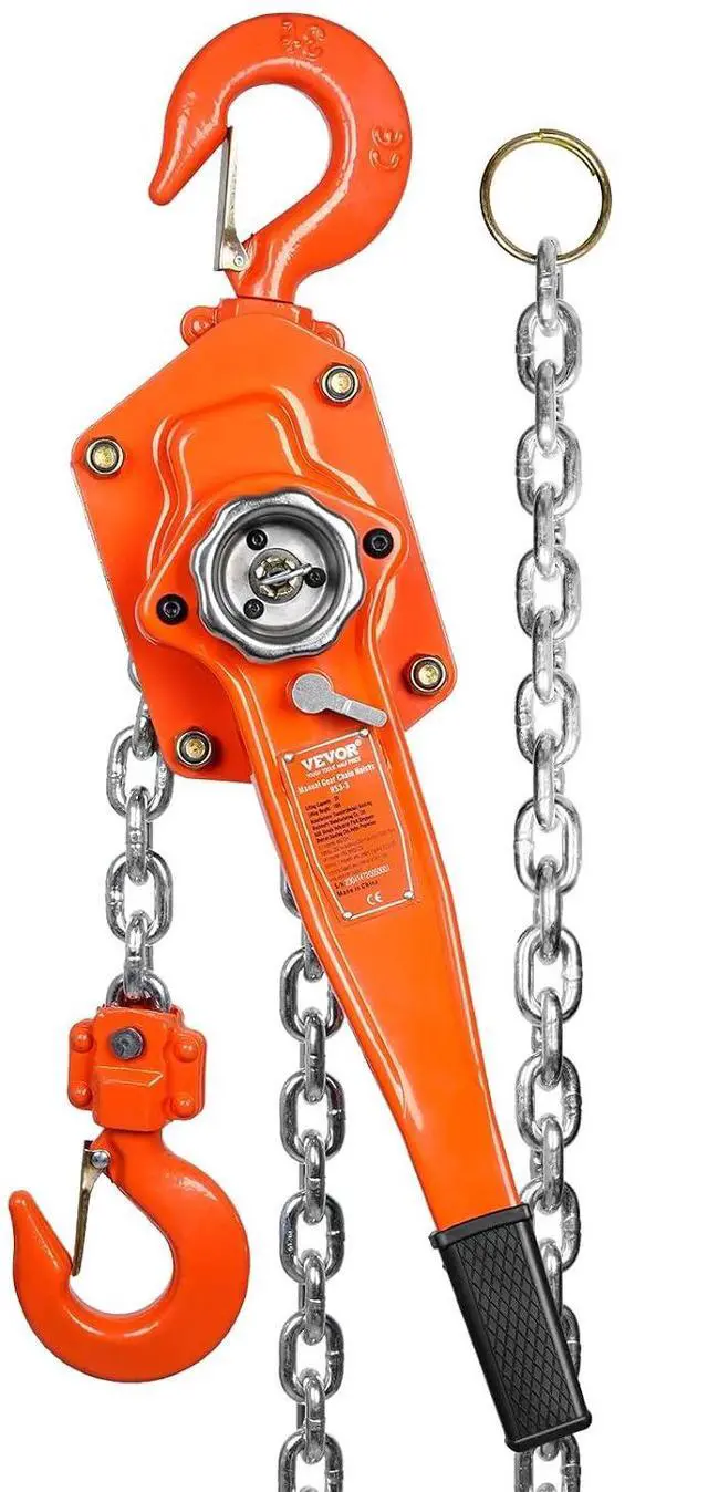 Main image of Manual Lever Chain Hoist, 3 Ton 6600 lbs Capacity 20 FT Come Along, G80 Galvanized Carbon Steel with Weston Double-Pawl Brake, Auto Chain Leading & 360° Rotation Hook, for Garage Factory Dock