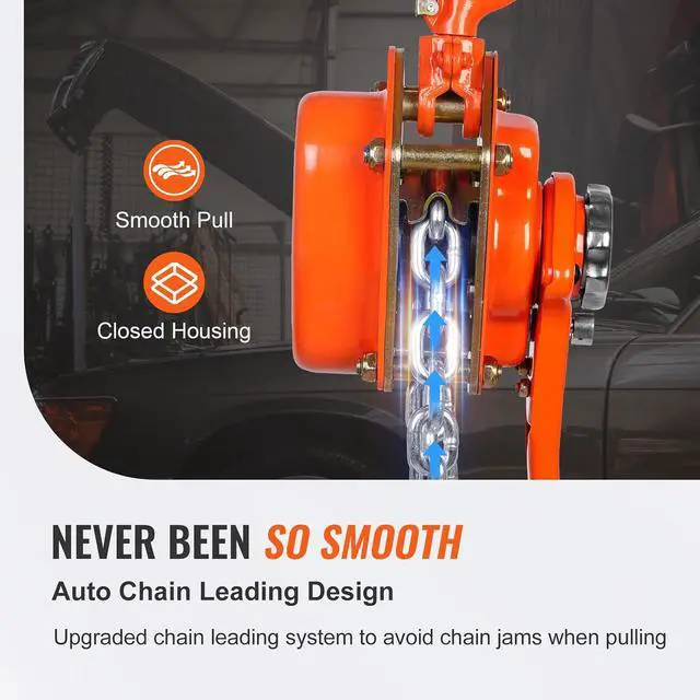 Alt view image 5 of 7 - Manual Lever Chain Hoist, 3 Ton 6600 lbs Capacity 20 FT Come Along, G80 Galvanized Carbon Steel with Weston Double-Pawl Brake, Auto Chain Leading & 360° Rotation Hook, for Garage Factory Dock