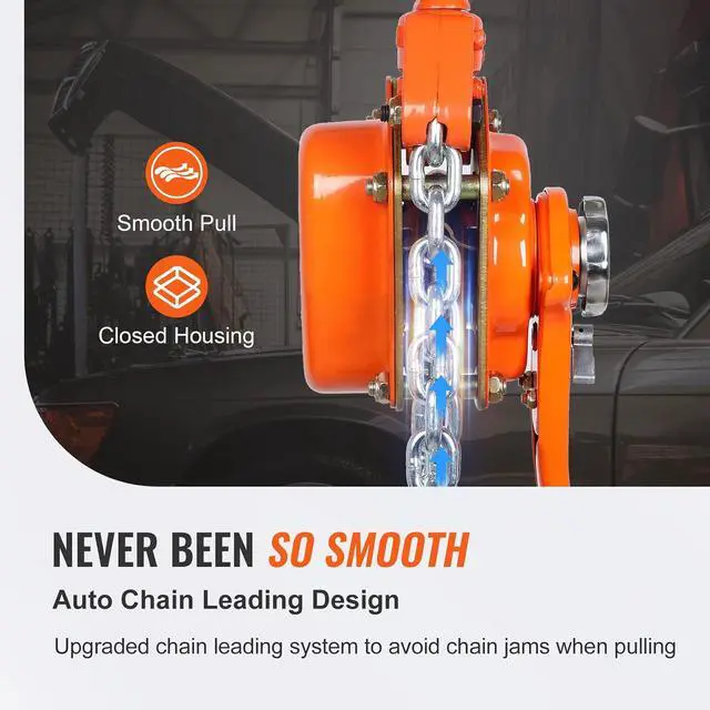Alt view image 5 of 7 - Manual Lever Chain Hoist, 6 Ton 13200 lbs Capacity 20 FT Come Along, G80 Galvanized Carbon Steel with Weston Double-Pawl Brake, Auto Chain Leading & 360° Rotation Hook, for Garage Factory Dock