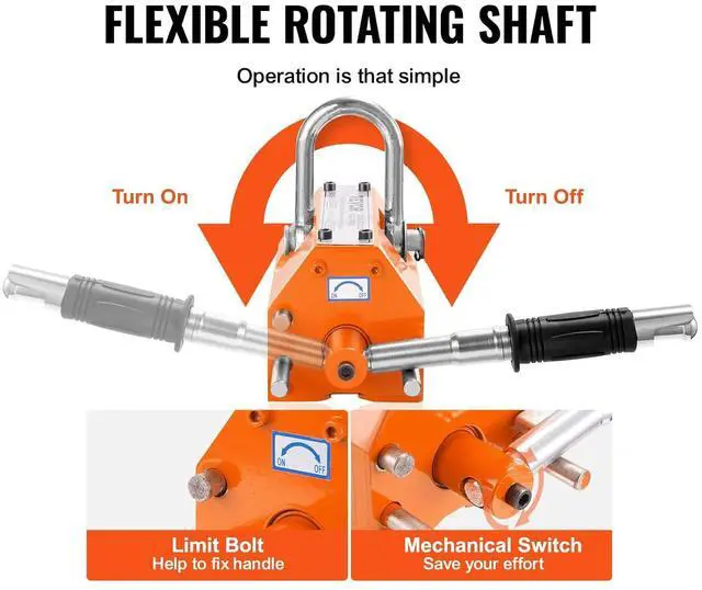 Alt view image 5 of 7 - Magnetic Lifter, 600kg Pulling Capacity, 2.5 Safety Factor, Steel and Neodymium, Lifting Magnet with Release, Permanent Lift Magnets, Heavy Duty Magnet for Hoist, Block, Shop Crane